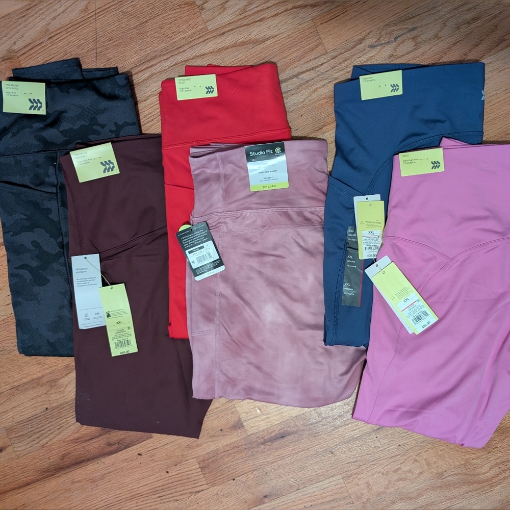 All In Motion Stylish Women's Leggings - Pink, Red, Blue, Black, Brown. Size XXL